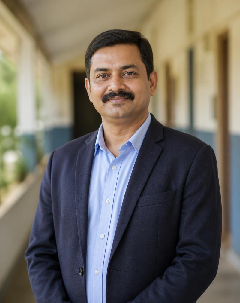 Portrait of a senior science faculty member of SEM CBSE School